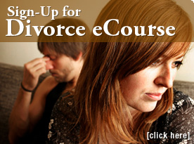 Sign-Up for Divorce eCourse, a picture of a woman turning away from her husband after a fight