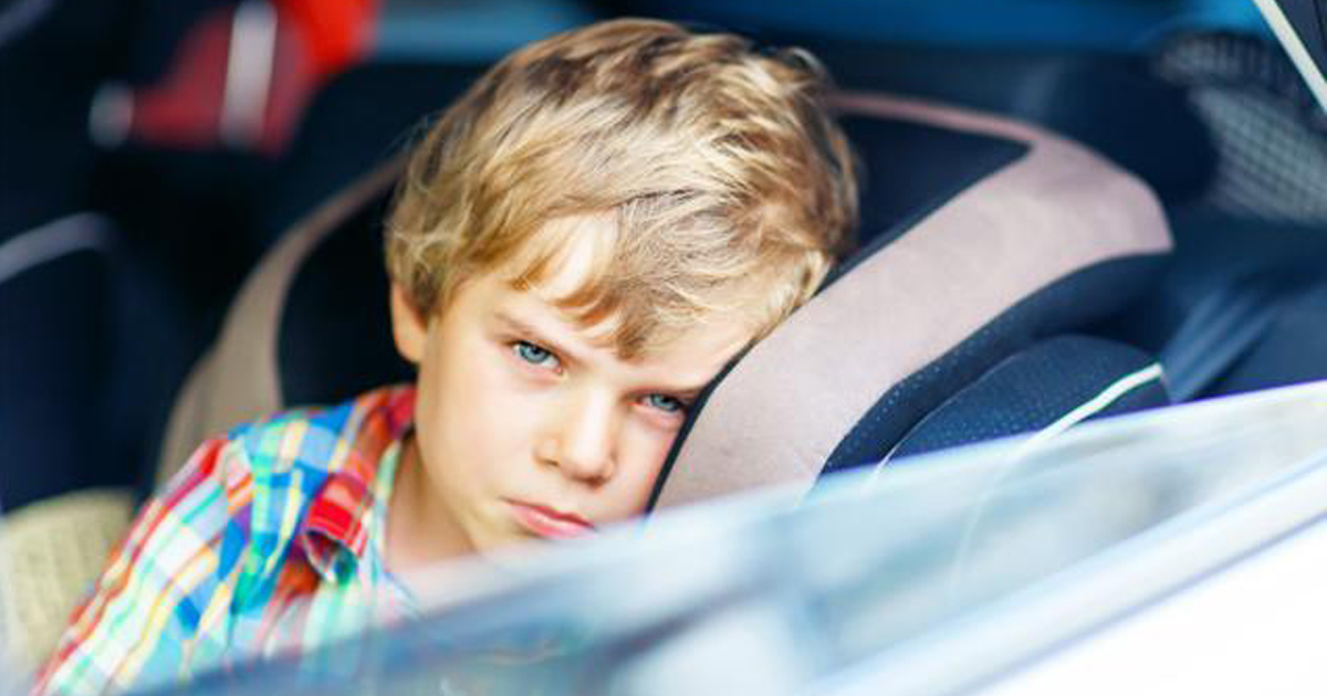 sad car ride kid