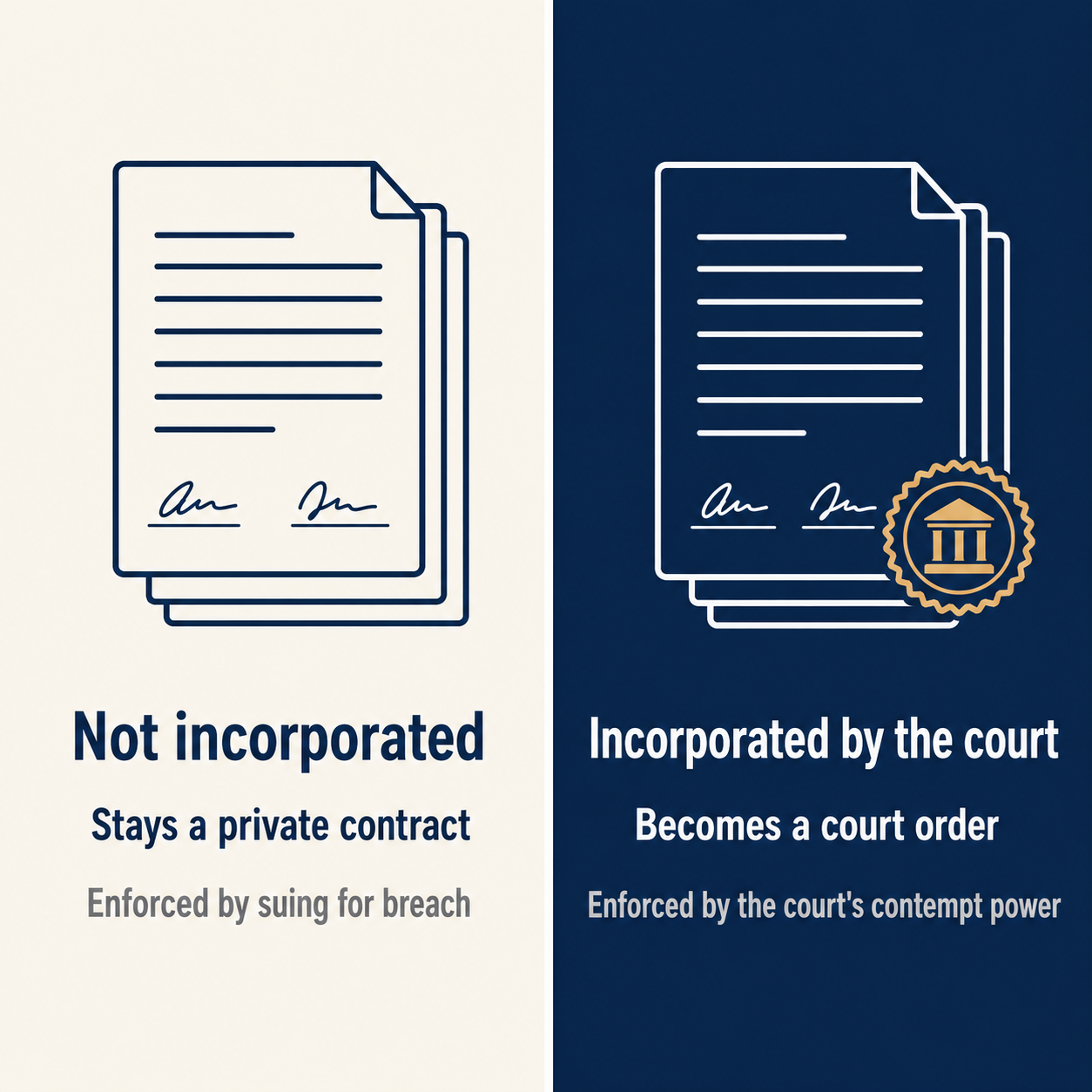 Private Contract vs Court Order After Mediation