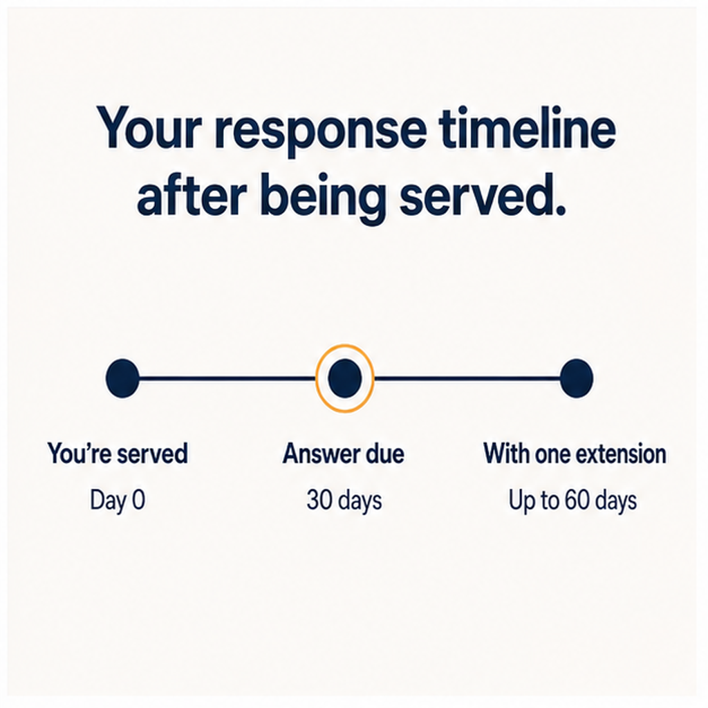 Response Timeline to Divorce NC